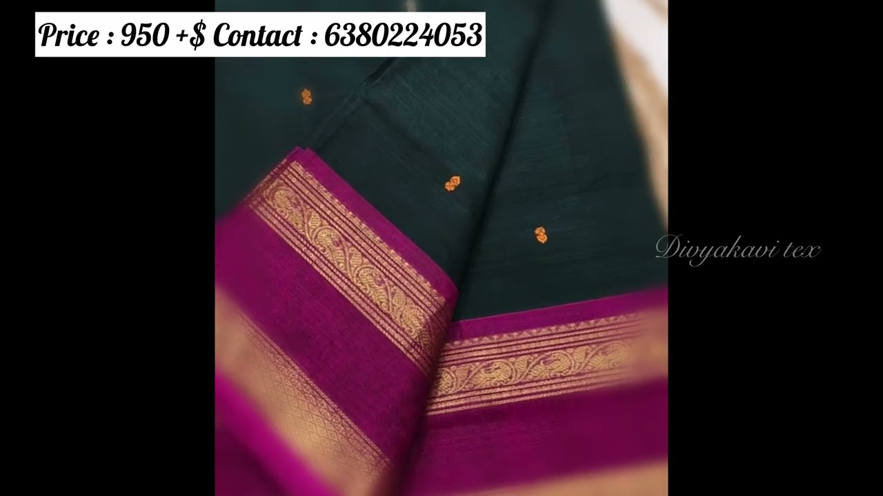 New Arrival Kanchi Cotton Sarees | 120 Count Pure Cotton | ₹950 Only