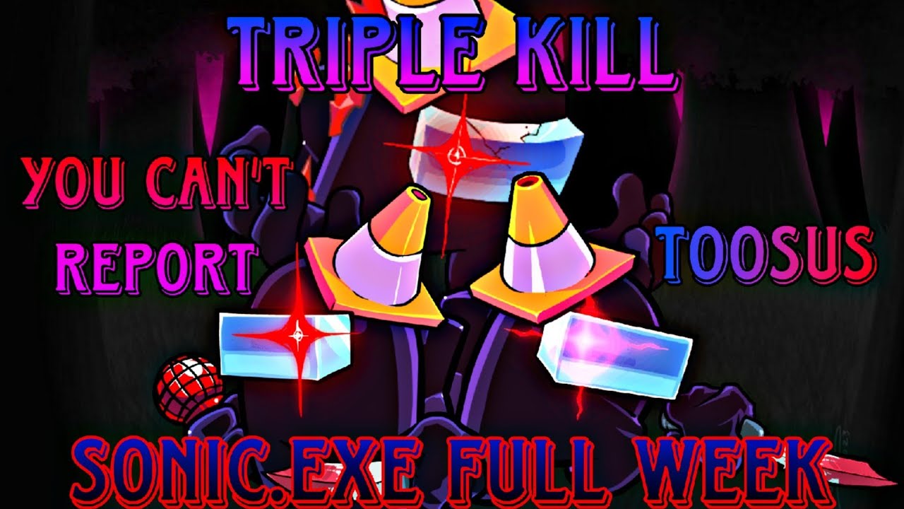 Friday night funkin Black imposter sings Sonic.exe full week (TooSlow / YCR / Triple trouble) [FNF]
