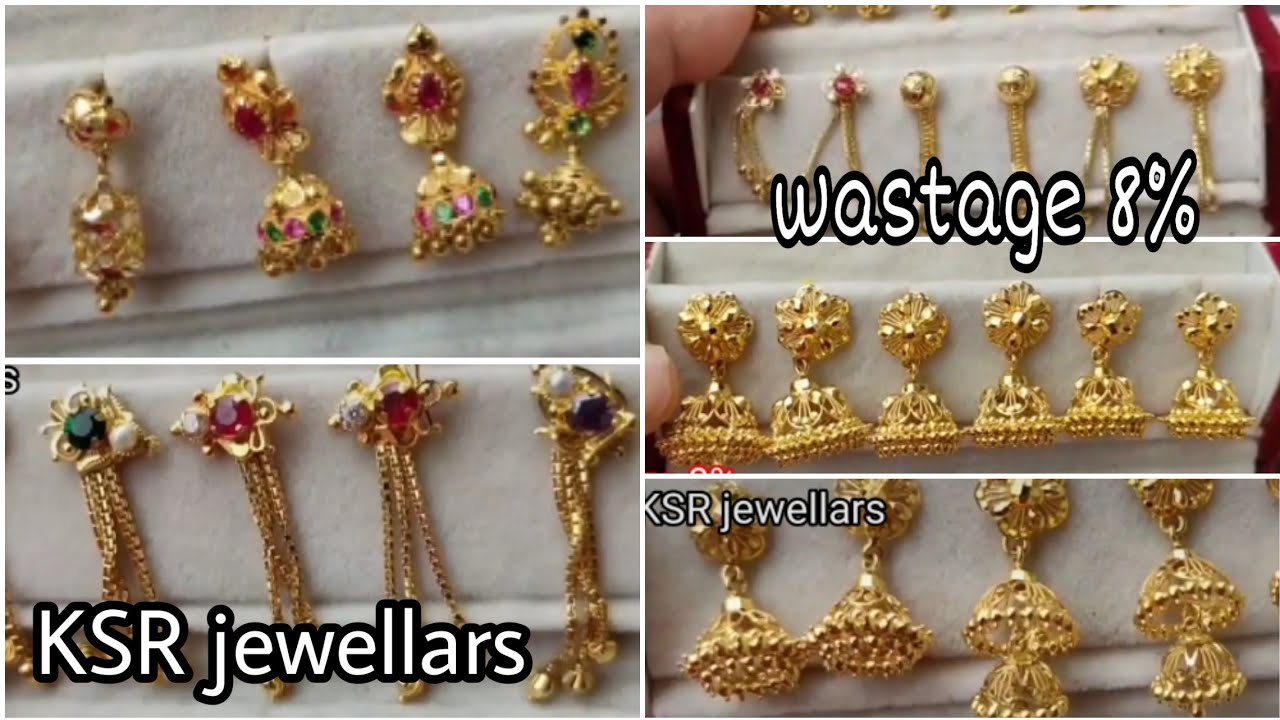 #mygoldjewellary||daily use gold earings||gold buttas collection with shop address in telugu