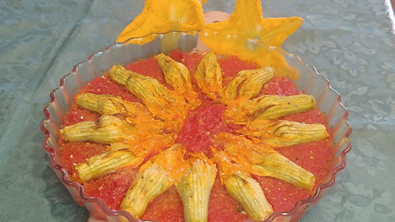 FIORI DI ZUCCA RIPIENI AL fORNO