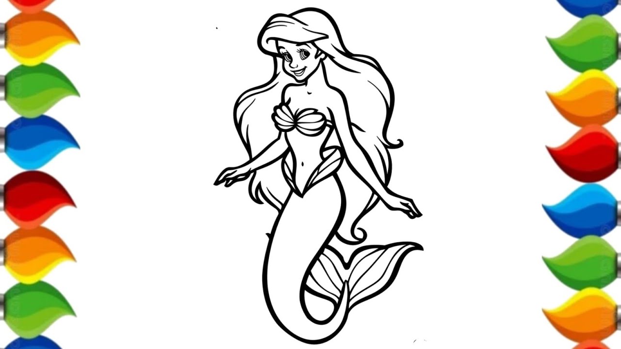 Mermaid Drawing for kids | How to draw cute mermaid | Painting & Coloring | Toddlers | #mermaid 