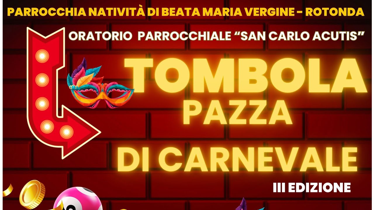 🎭 Tombola Pazza di Carnevale – III edizione / Risate, giochi e numeri fortunati!