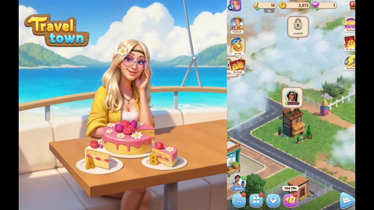 Travel Town - Merge Adventure | Level  53  Part 110  🐚🥗 #merge