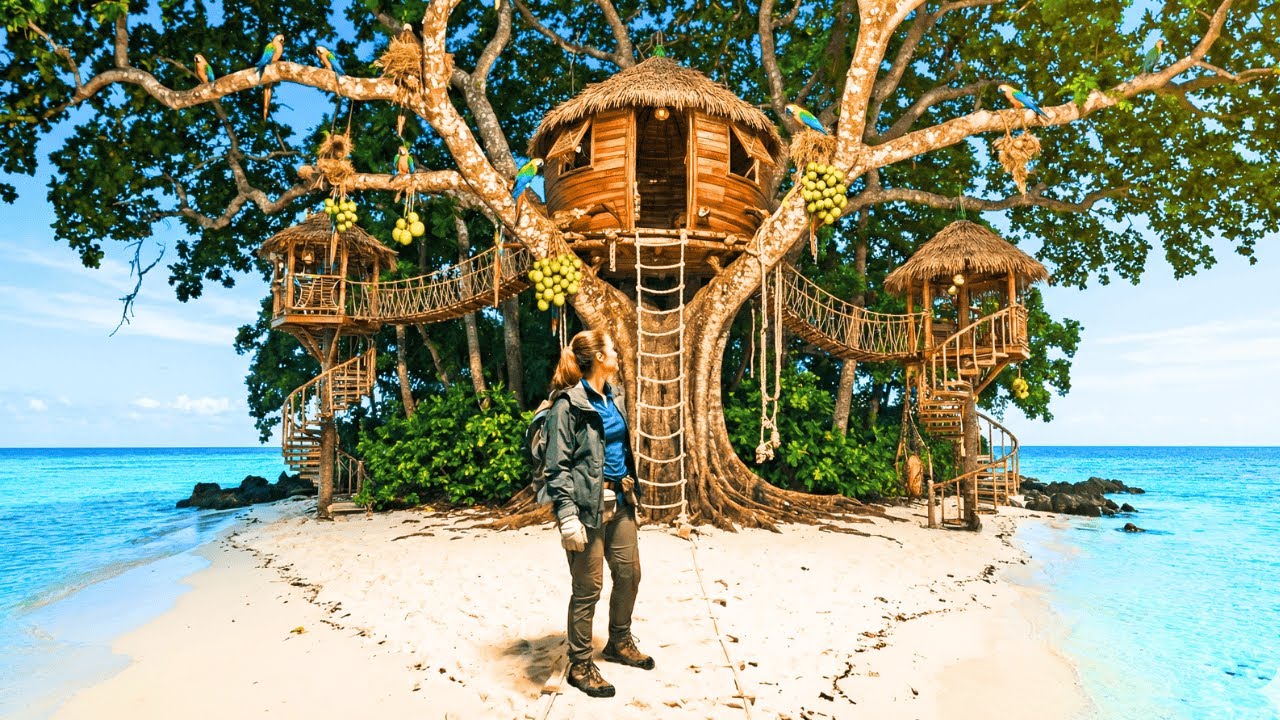 Hard to Believe – One Woman Builds a Stunning Modern Treehouse on a Wild Uninhabited Island