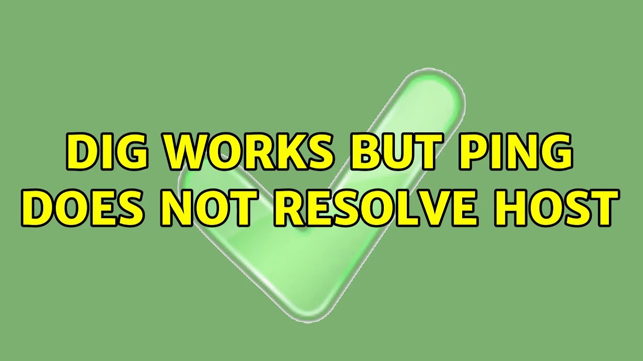 dig works but ping does not resolve host