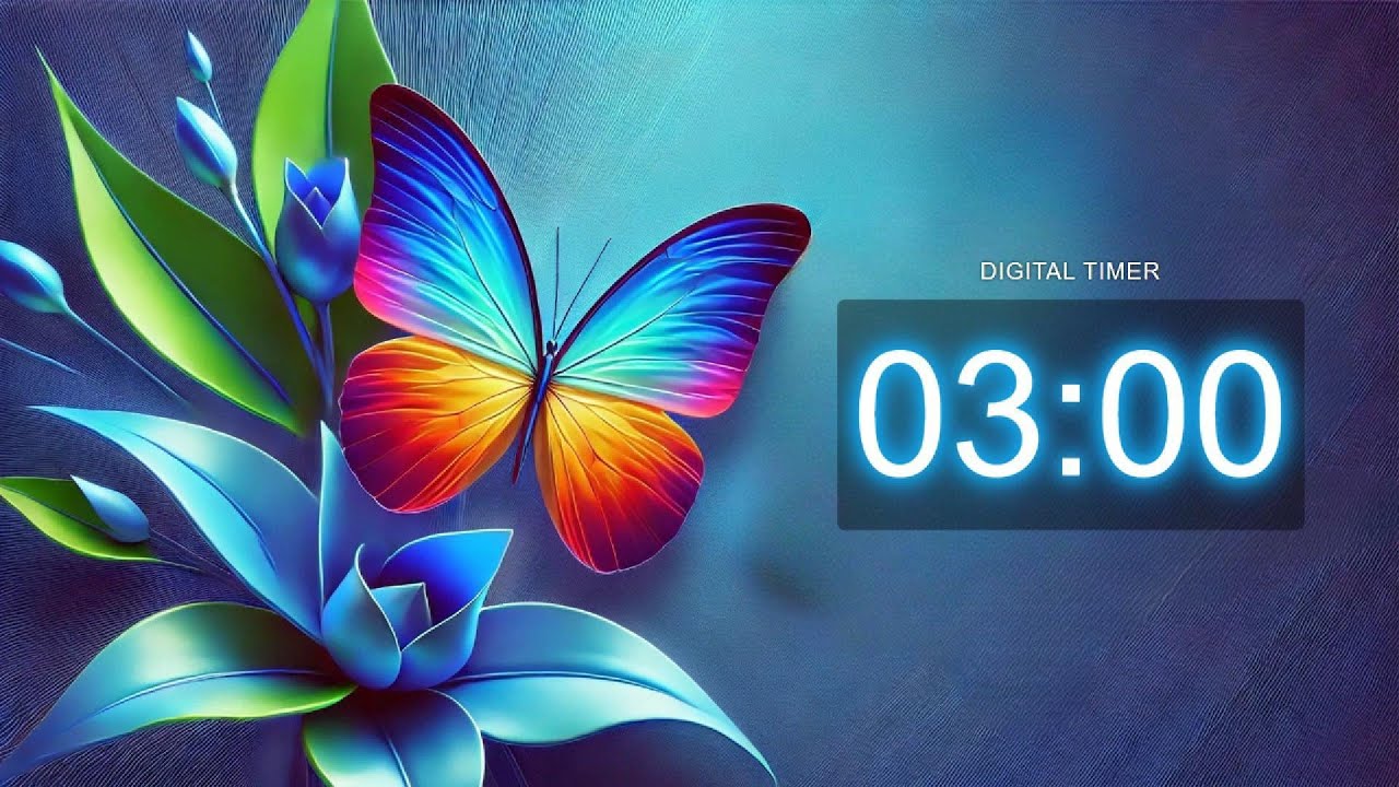 3 Minute Beautiful Butterfly Timer | Calming Countdown for Focus & Relaxation