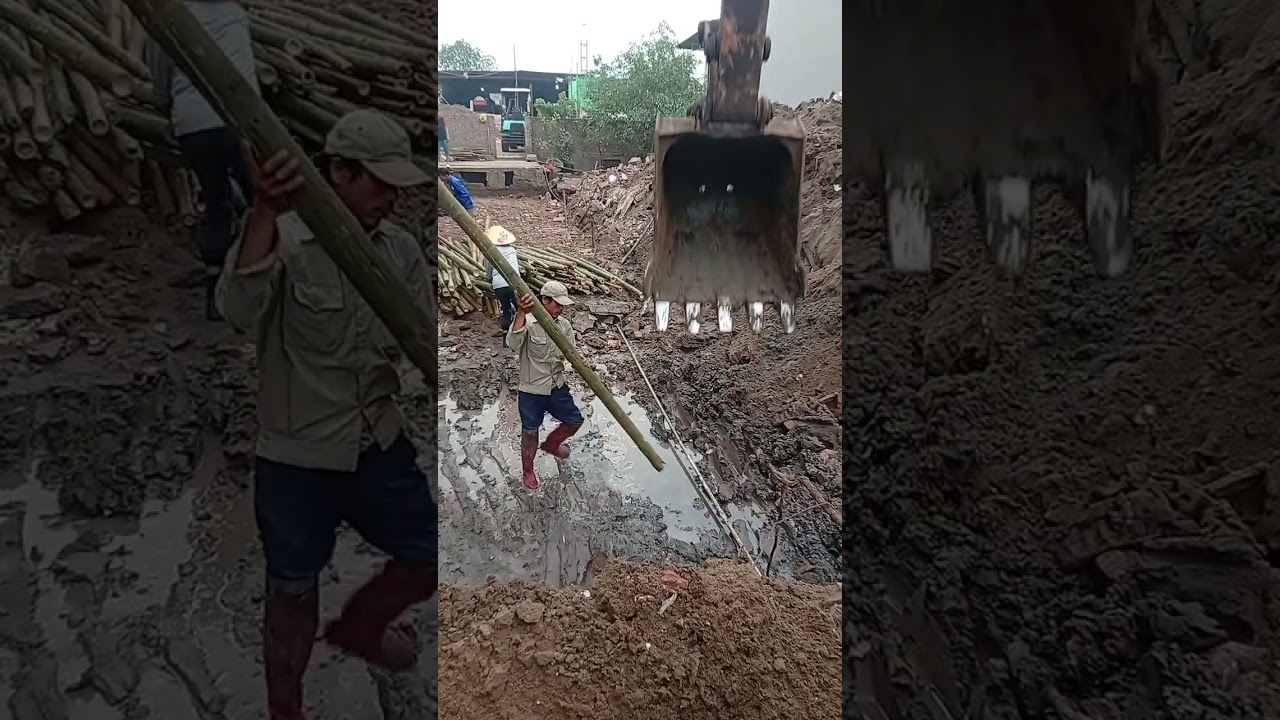 Hitachi 135 đào móng đóng cọc