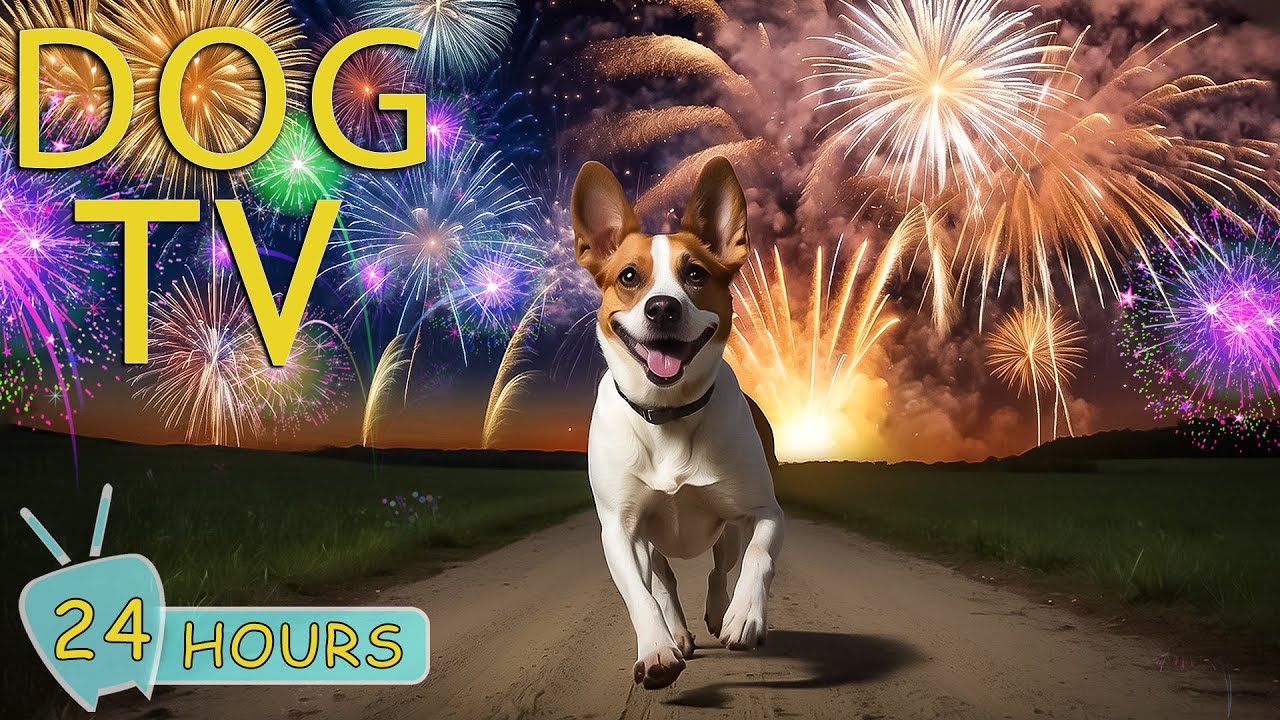 DOG TV: July 4th - Best Video Entertain to Help Dogs No Anxiety from Fireworks, Bangs and Loud Noise