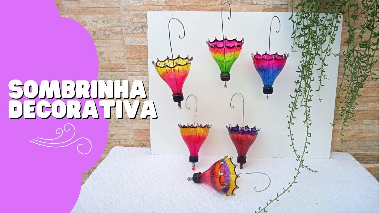 Como fazer lindas SOMBRINHAS DECORATIVAS reaproveitando GARRAFAS PET /Artesanato criativo/Reciclagem