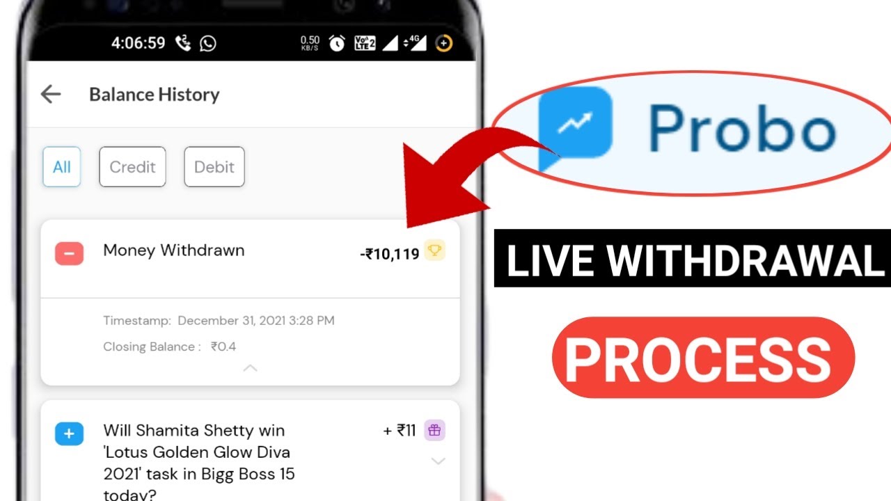 Probo Opinion Trading Apps Live Withdrawal Process