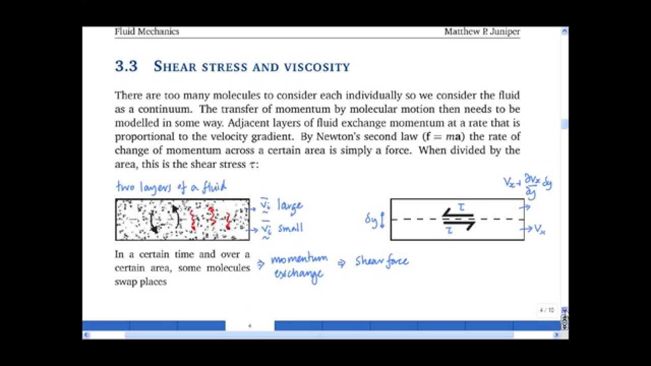 3.3 Shear stress and viscosity