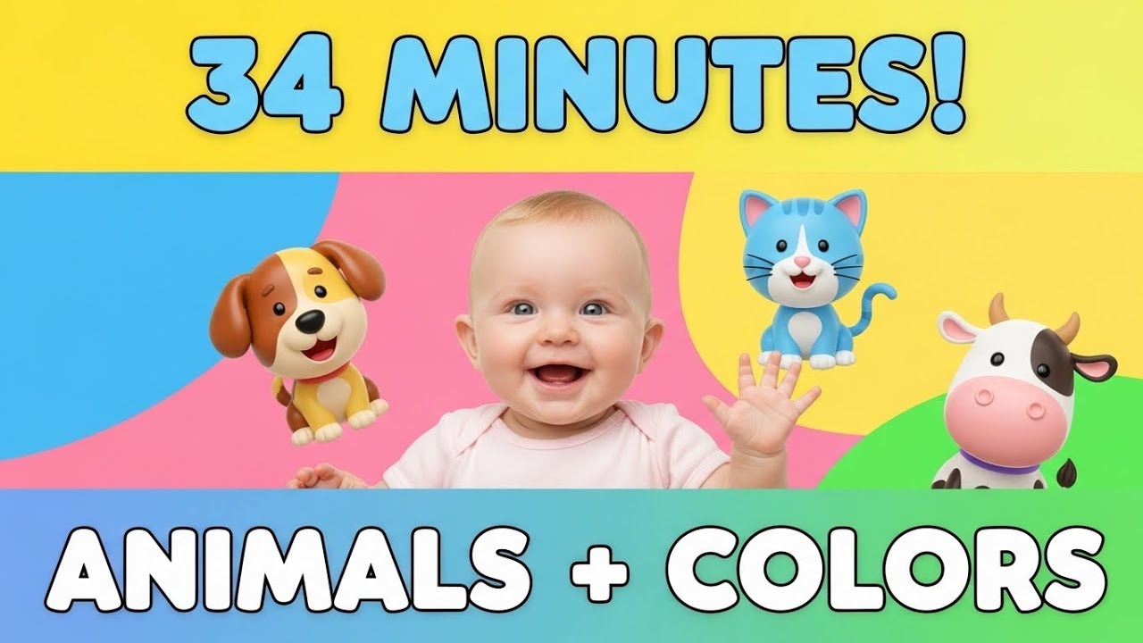 Kids Songs Compilation 🎵 Animals, Colors & Nursery Rhymes | 34 Min Toddler Learning Video