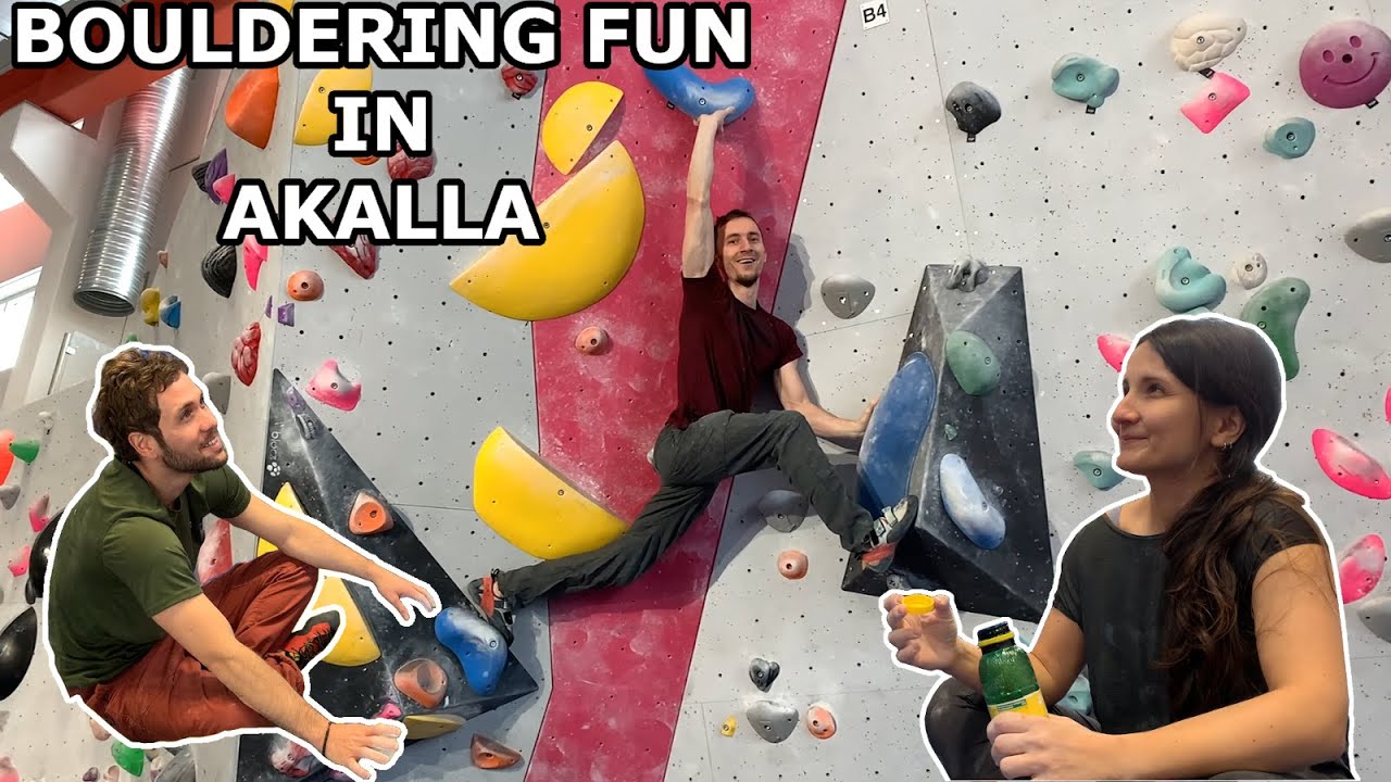 Bouldering in Akalla - Fun session with Compression Dynos, Crimps, Heel Hooks & More