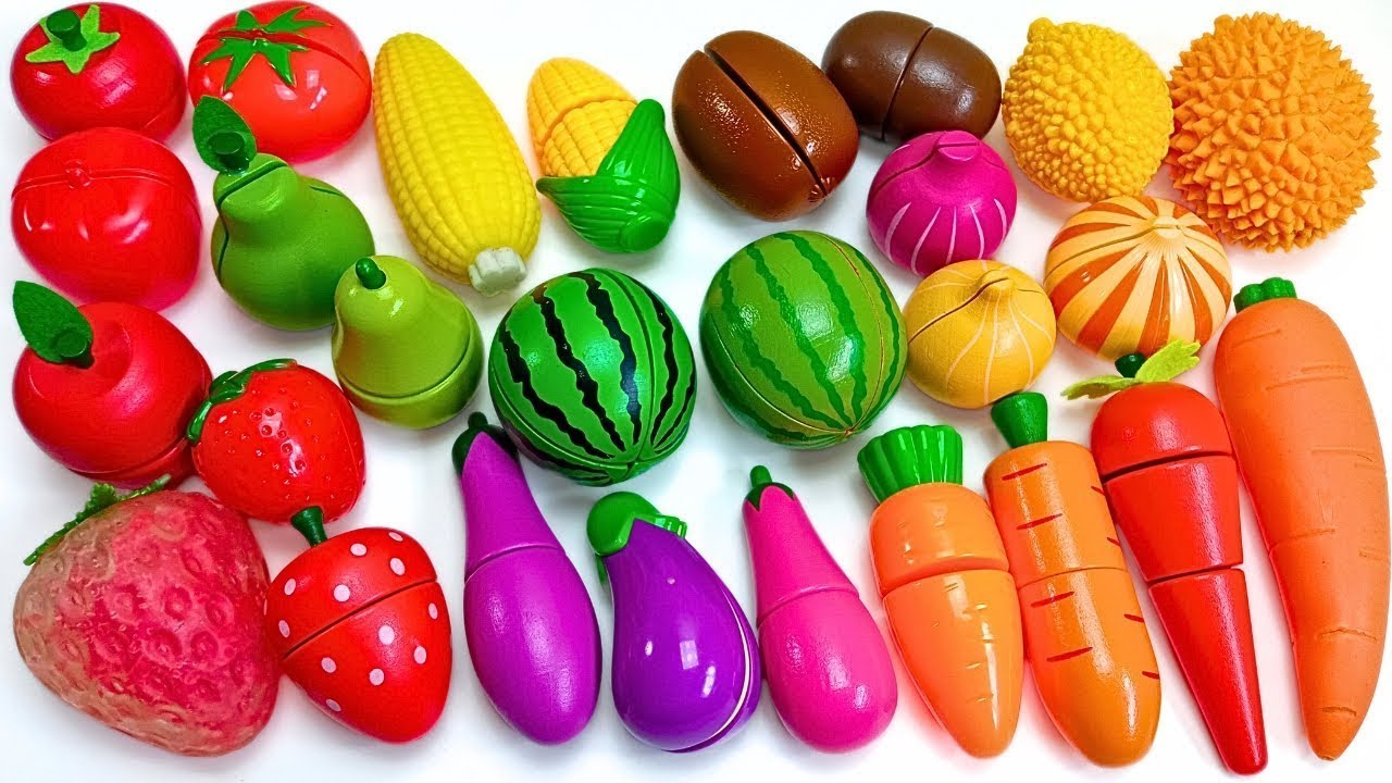 How to Cutting Wooden & Plastic Fruit Vegetables, Green Pear | Satisfying Video Squishy ASMR