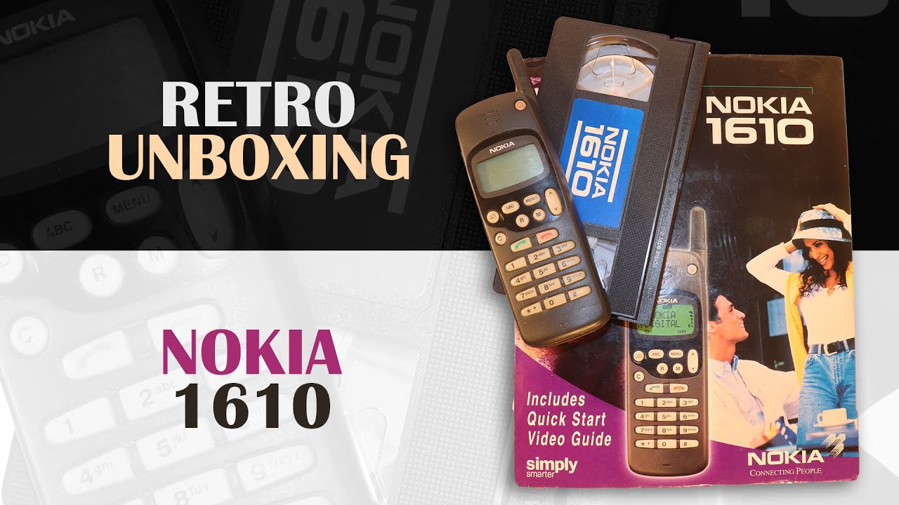 Nokia 1610 (1996) - Retro unboxing and review. (Including instructional VHS cassette)