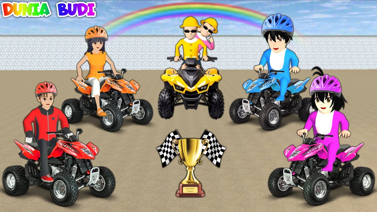 Yuta Mio Baby Titan Lomba Parkour Motor ATV Rainbow Warna - Warni🌈 | Sakura School Simulator