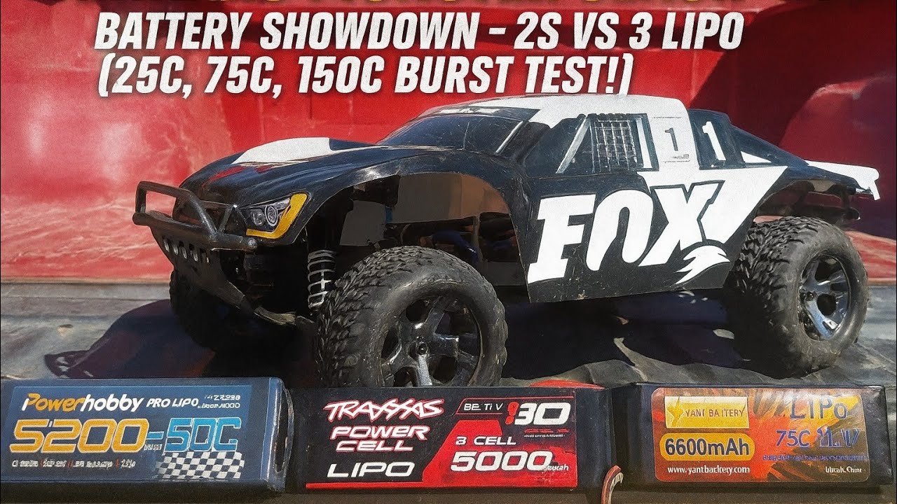 Traxxas Monster Slash 4x4 Battery Showdown – 2S vs 3S LiPo (25C, 75C, 150C Burst Test!)