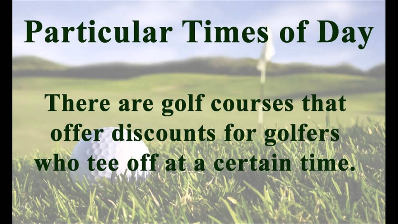 How to Find Cheap Golf Tee Times