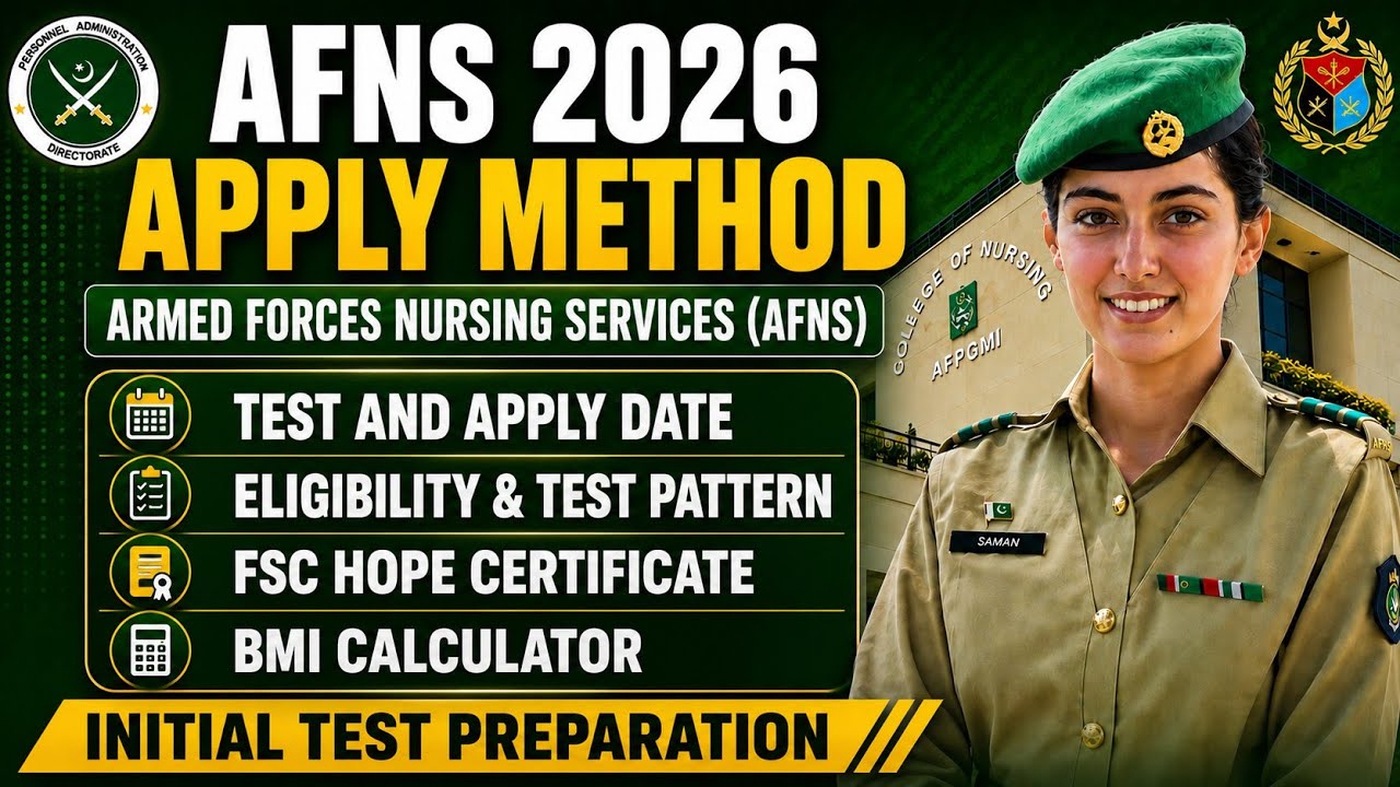 AFNS Admissions 2026 | Apply Procedure | initial test preparations | complete details 