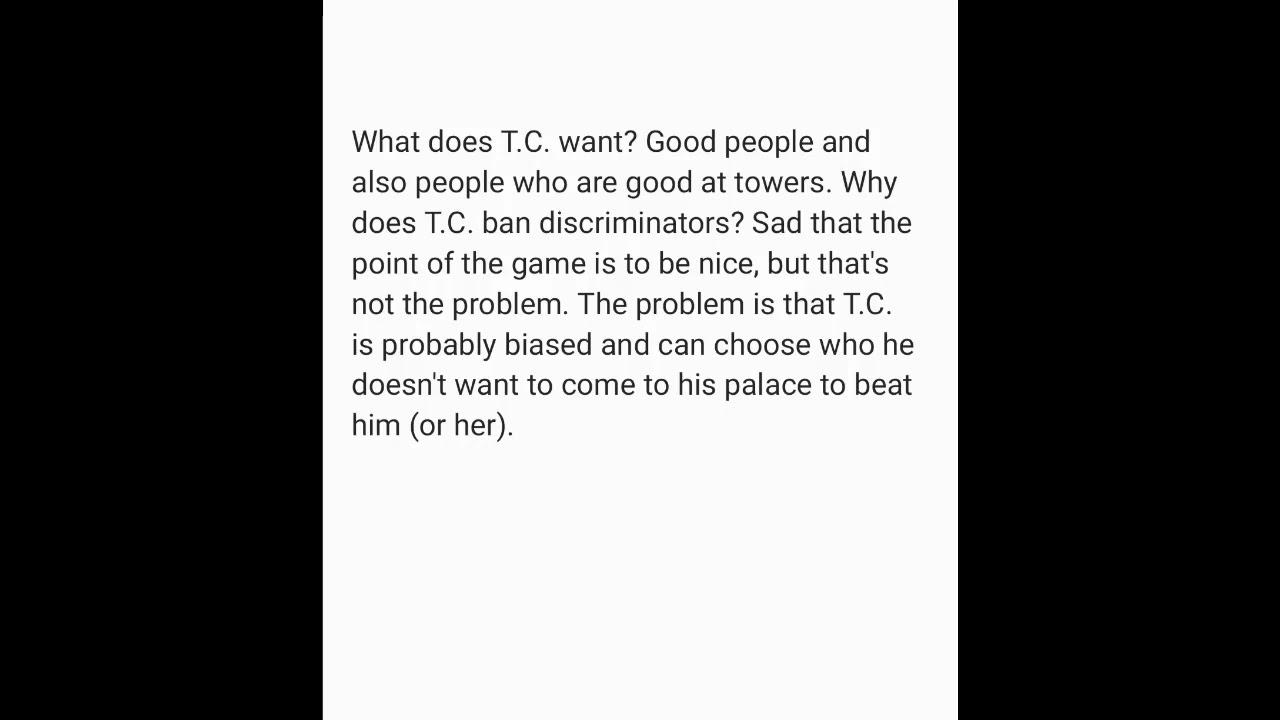 T.C. could be a discriminator himself (T.C. - Jukereise)