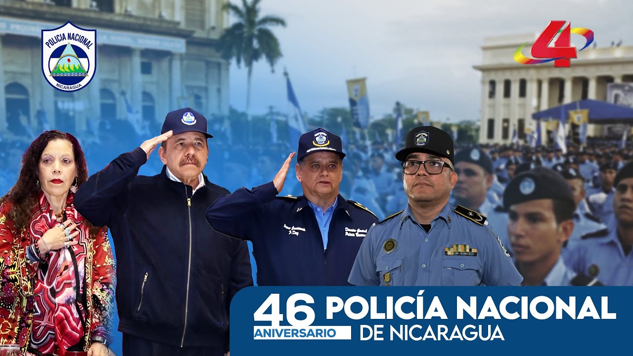 Comandante Daniel y Compañera Rosario conmemoran 46 aniversario de la Policía Nacional de Nicaragua