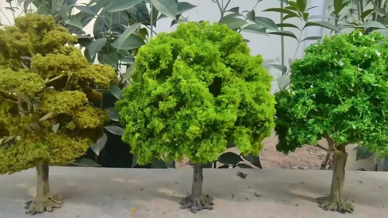 23cm boutique model tree wire trunk green tree model train railway platfo