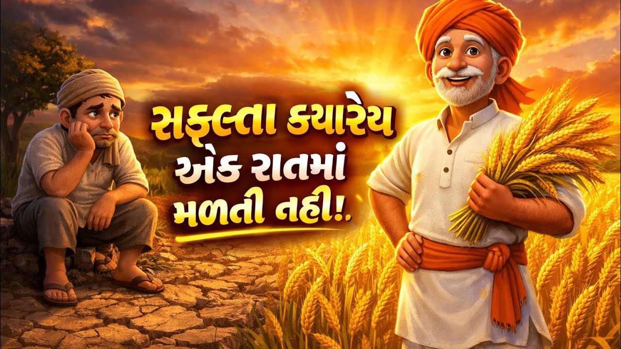 જ્ઞાની ખેડૂત અને સોનેરી પાક🌻મહેનતનું સોનેરી ફળ, આળસ સામે મહેનત