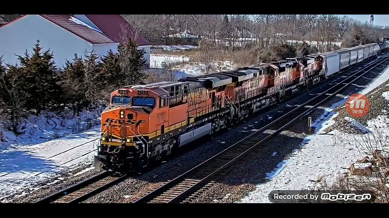 BNSF 5753, 7438, 2948 & 6851 Freight Train 