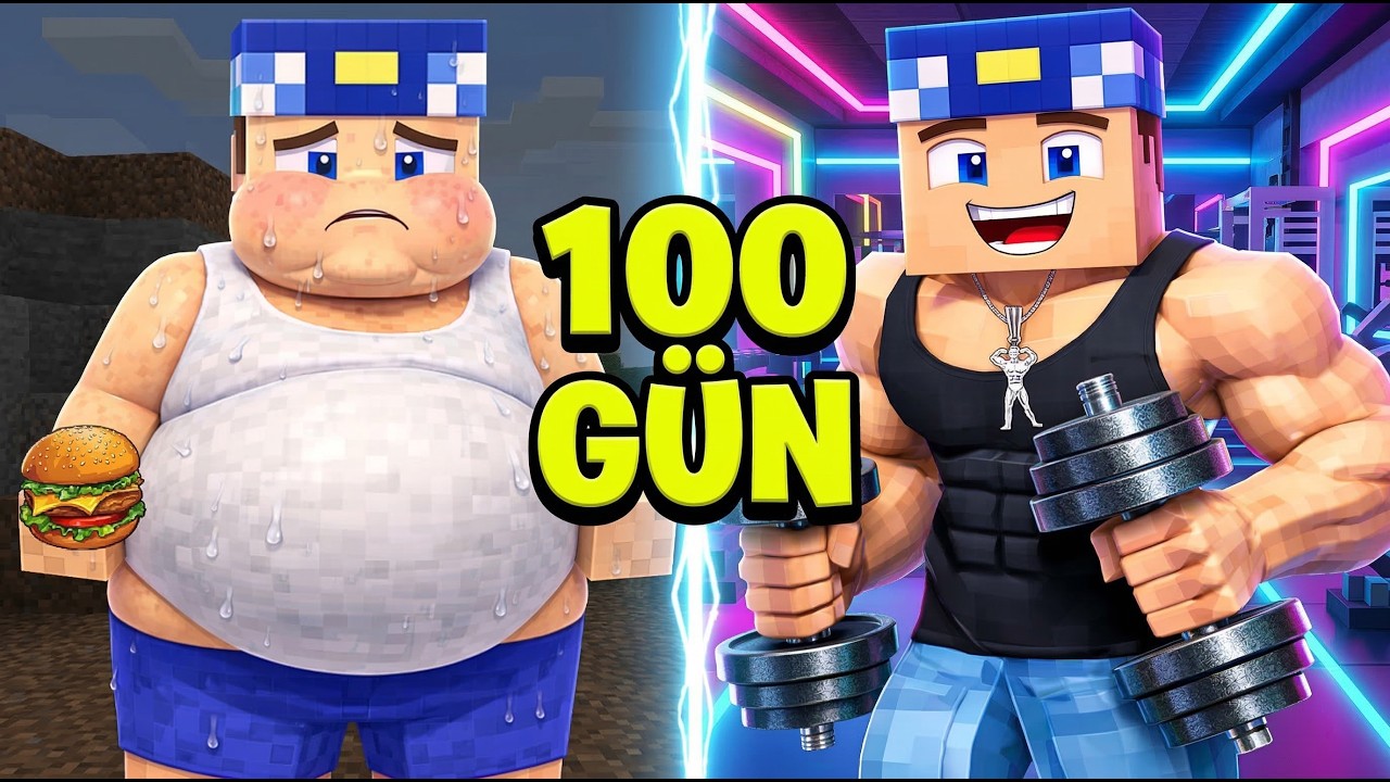 ŞİŞMAN KEREM KOMİSER 100 GÜN BOYUNCA KAS YAPTI! 😱 -Minecraft