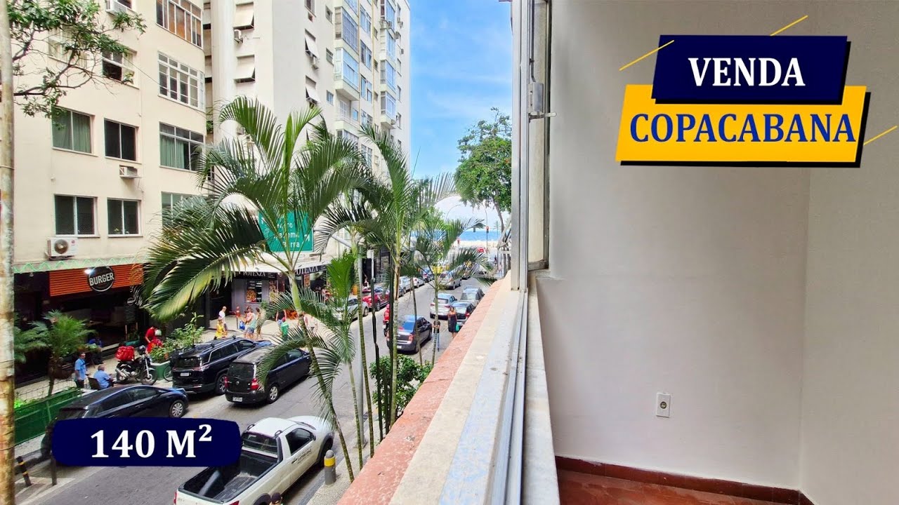 COPACABANA SANTA CLARA QUADRA DA PRAIA VISTA MAR PERFEITO PARA MODERNIZAR 140M2 3 QUARTOS ENORMES