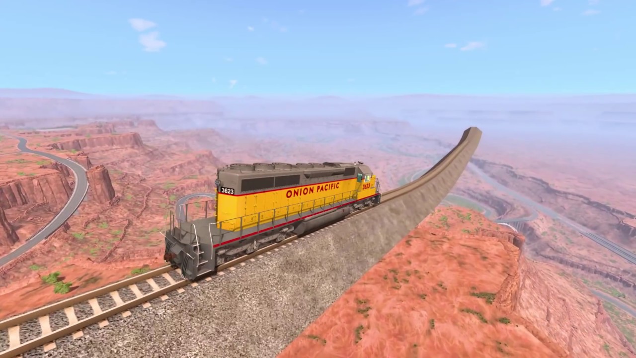 Beamng drive | Jumping On A Train From A Ramp