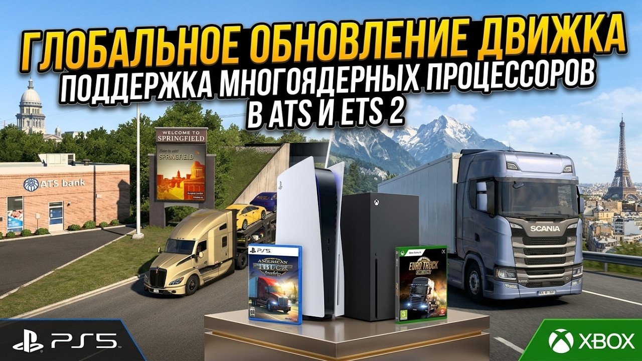 ОБНОВЛЕНИЕ ДВИЖКА | ПОДДЕРЖКА МНОГОЯДЕРНЫХ ПРОЦЕССОРОВ | НОВОСТИ О PS5 и XBOX ВЕРСИЯХ ATS - ETS 2