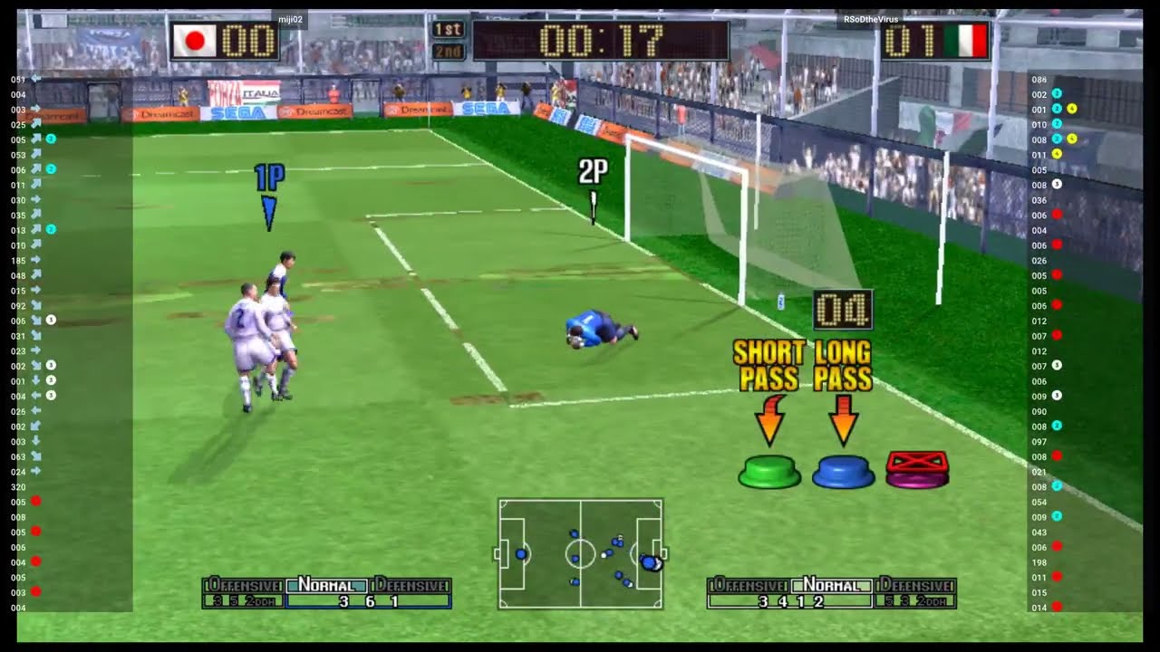 Virtua Striker 3 🕹 miji02 VS RSoDtheVirus | Virtua Striker 3 (Flycast) (NAOMI 2)