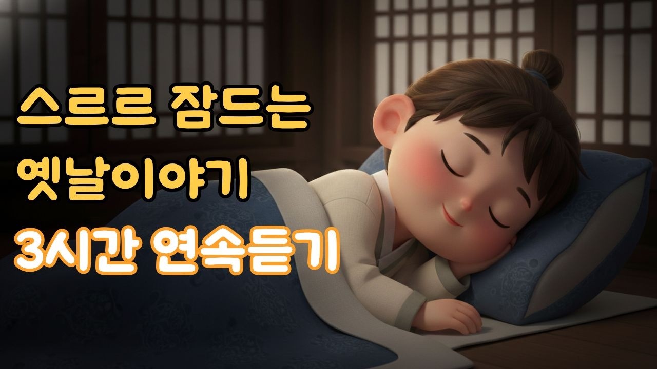 [연속듣기]🌜따뜻하고 재미있는 옛날 이야기 3시간 연속듣기,  호랑이 검은발톱 외 3편 😴아이처럼 스르르 잠드는 이야기 모음 | 잠자리동화 오디오북 옛날이야기