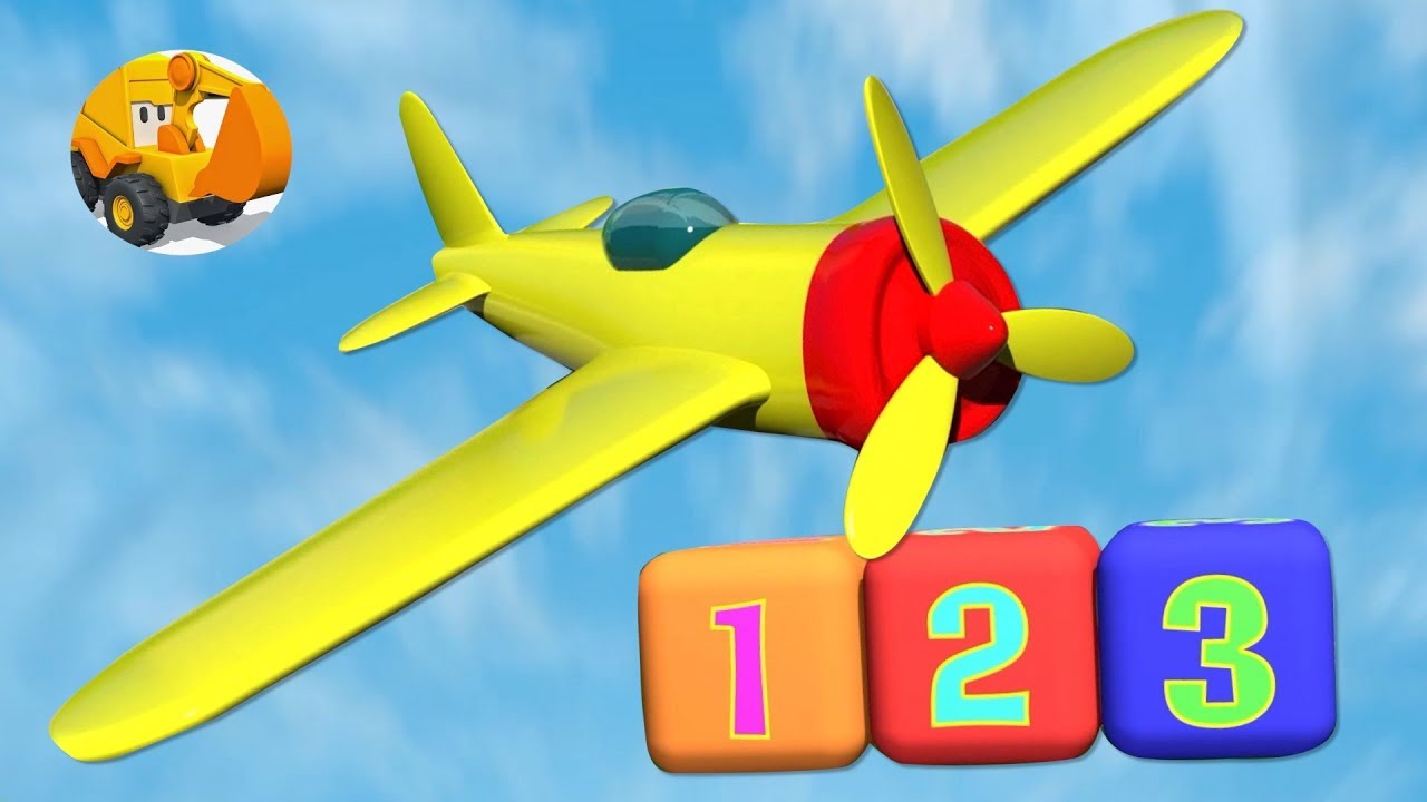 Aviones para niños aprenden los números del 1 al 3 - Aeropuerto