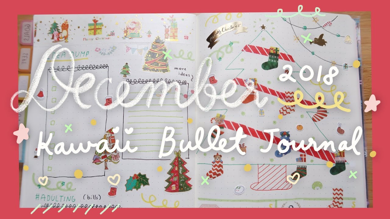 Bullet Journal December 2018 Setup (バレットジャーナル) | Rainbowholic 🎅🏼