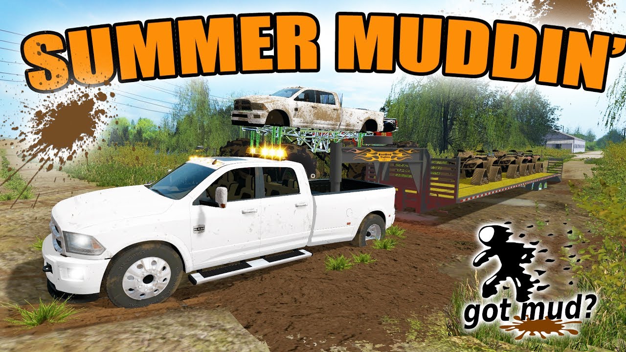 FARMING SIMULATOR 2017 | SUMMER MUDDING WITH NEW DODGE CUMMINS 3500 + ATVS