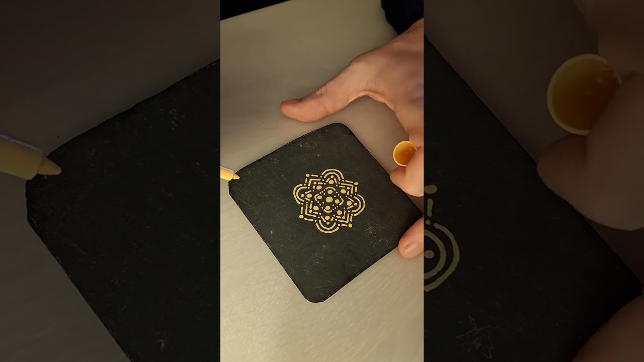 Mandala sur ardoise - Dessous de verre #2