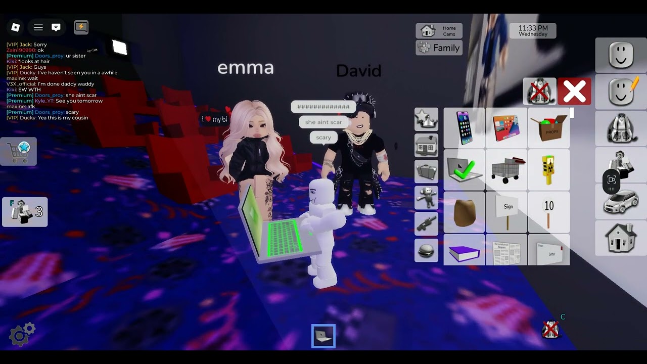 POV DAVID AND EMMA IN BED BUT  DAVID HAS MAKEUP ON