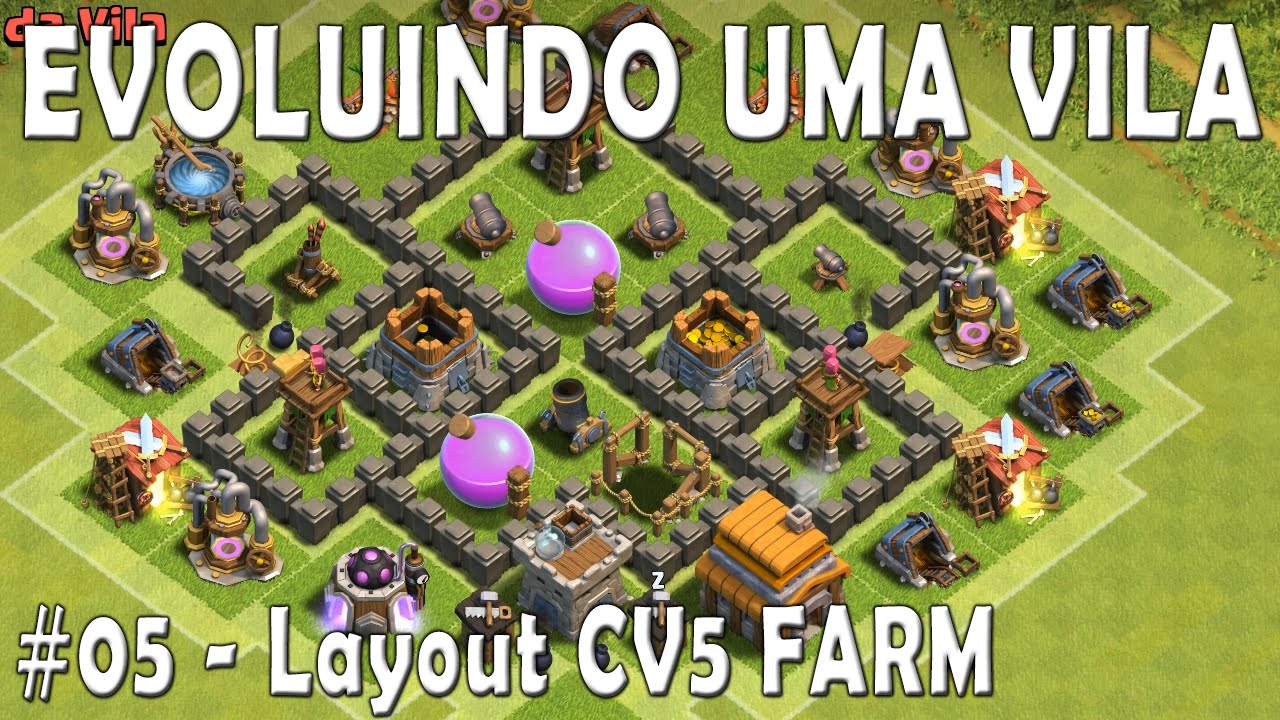 Evoluindo uma vila #05 - Layout CV5 farm + Estratégia de Ataque