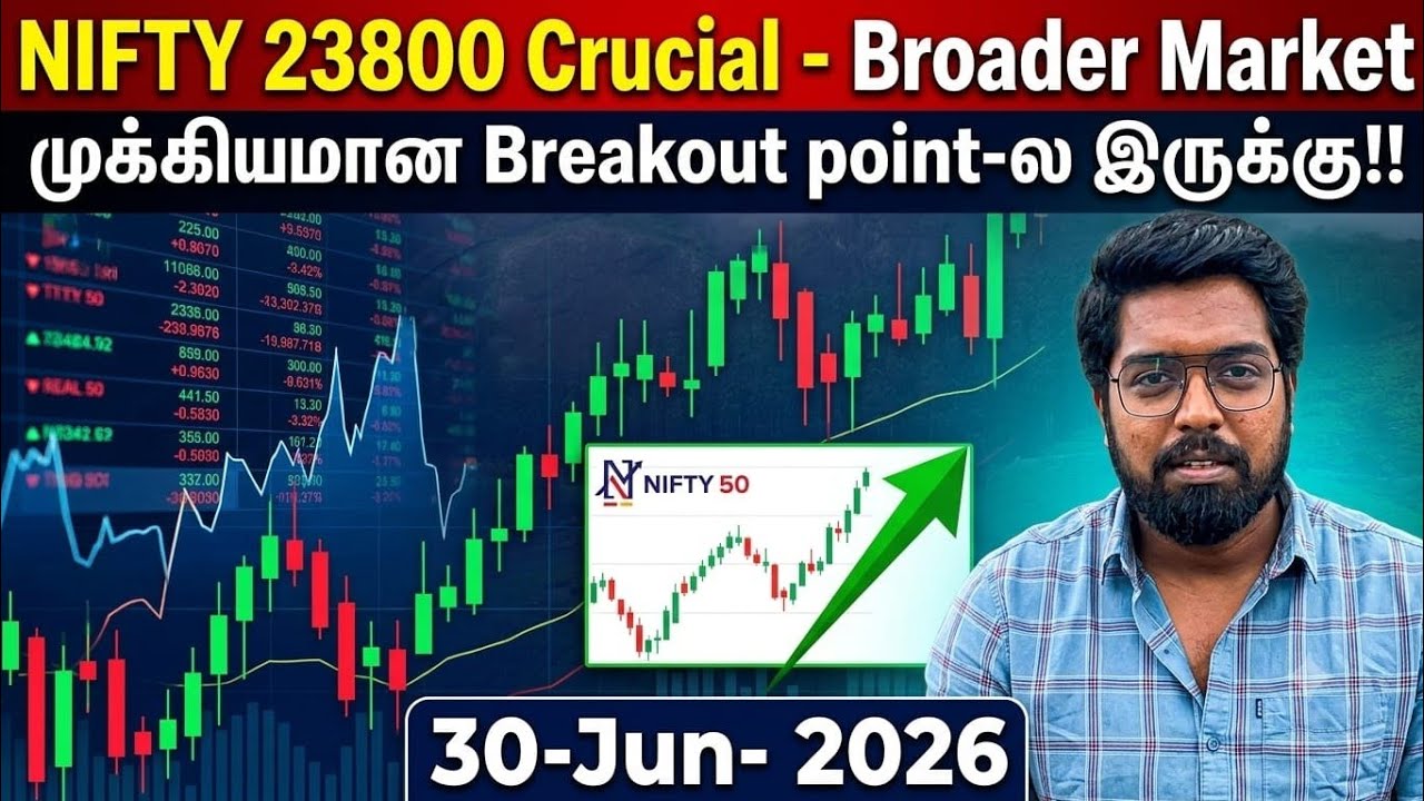 Nifty 23800 Crucial - Broader Market முக்கியமான Breakout point-ல இருக்கு!! 30-Jun- 2026