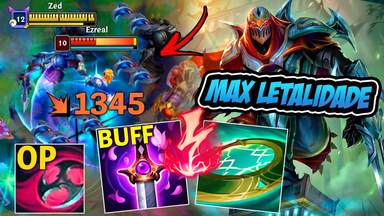 ZED BUILD LETALIDADE M&Aacute;XIMA COM O BUFF NA YOUMUU !! - LEAGUE OF LEGENDS