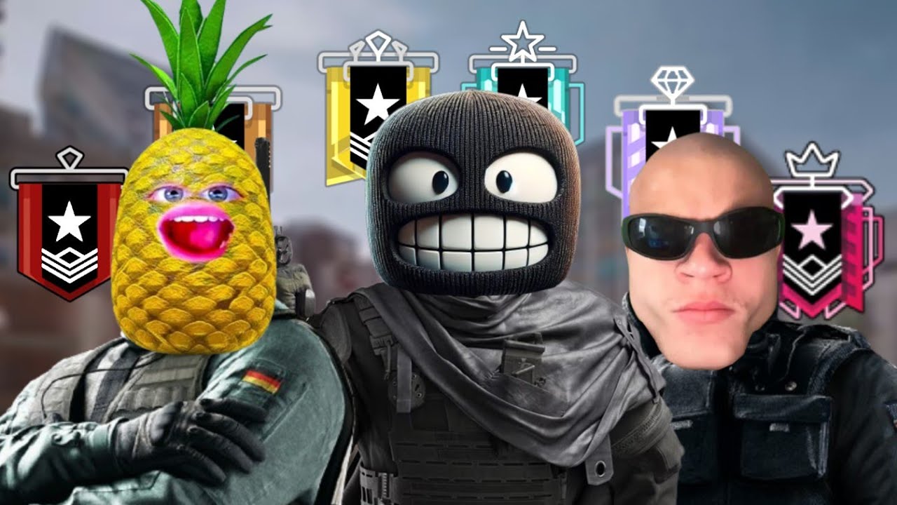 Snapiyy Jynxzi & Sir Pineapple 3v3 Every Rank (Rainbow Six Siege)