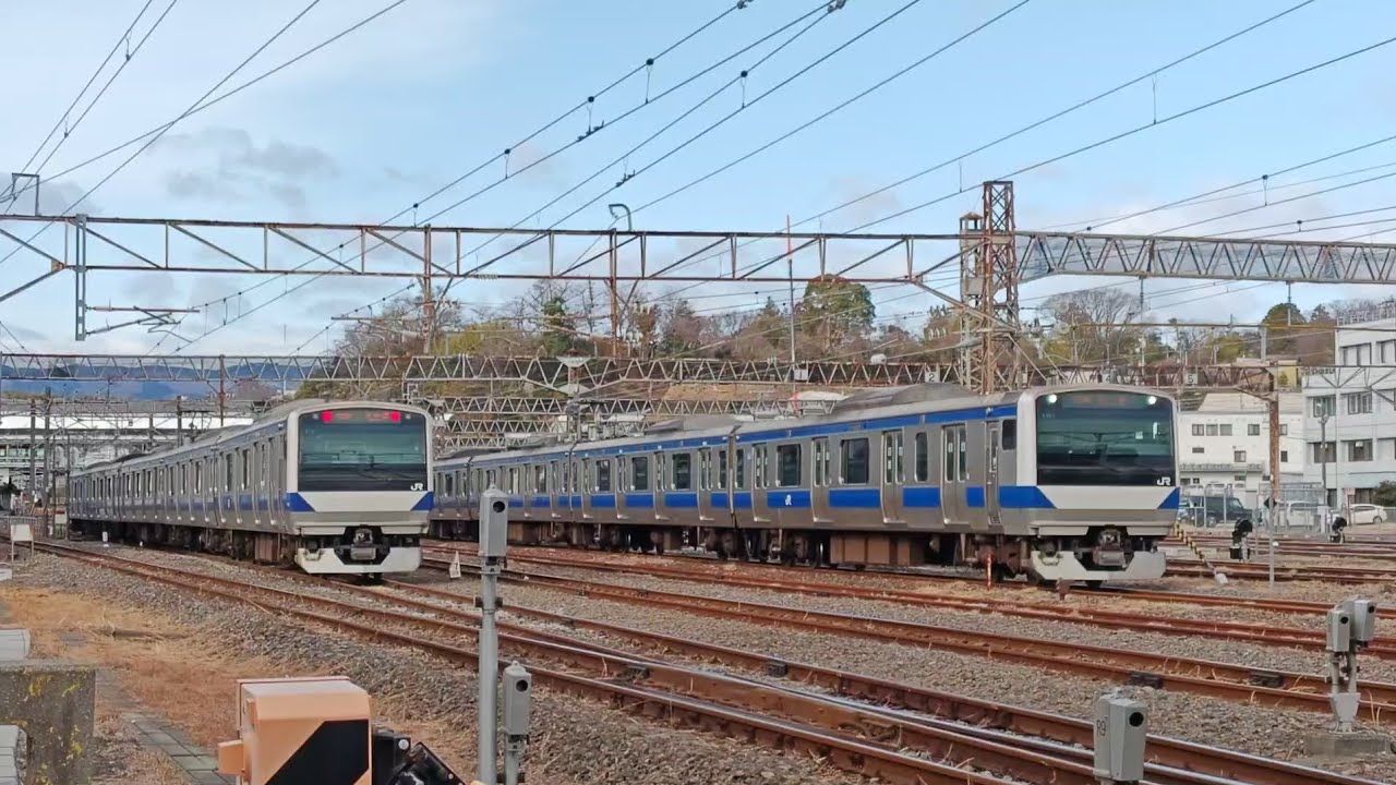 いわき駅 E531系 付属編成同士のすれ違い✨ ５両編成と５両＋５両編成✨