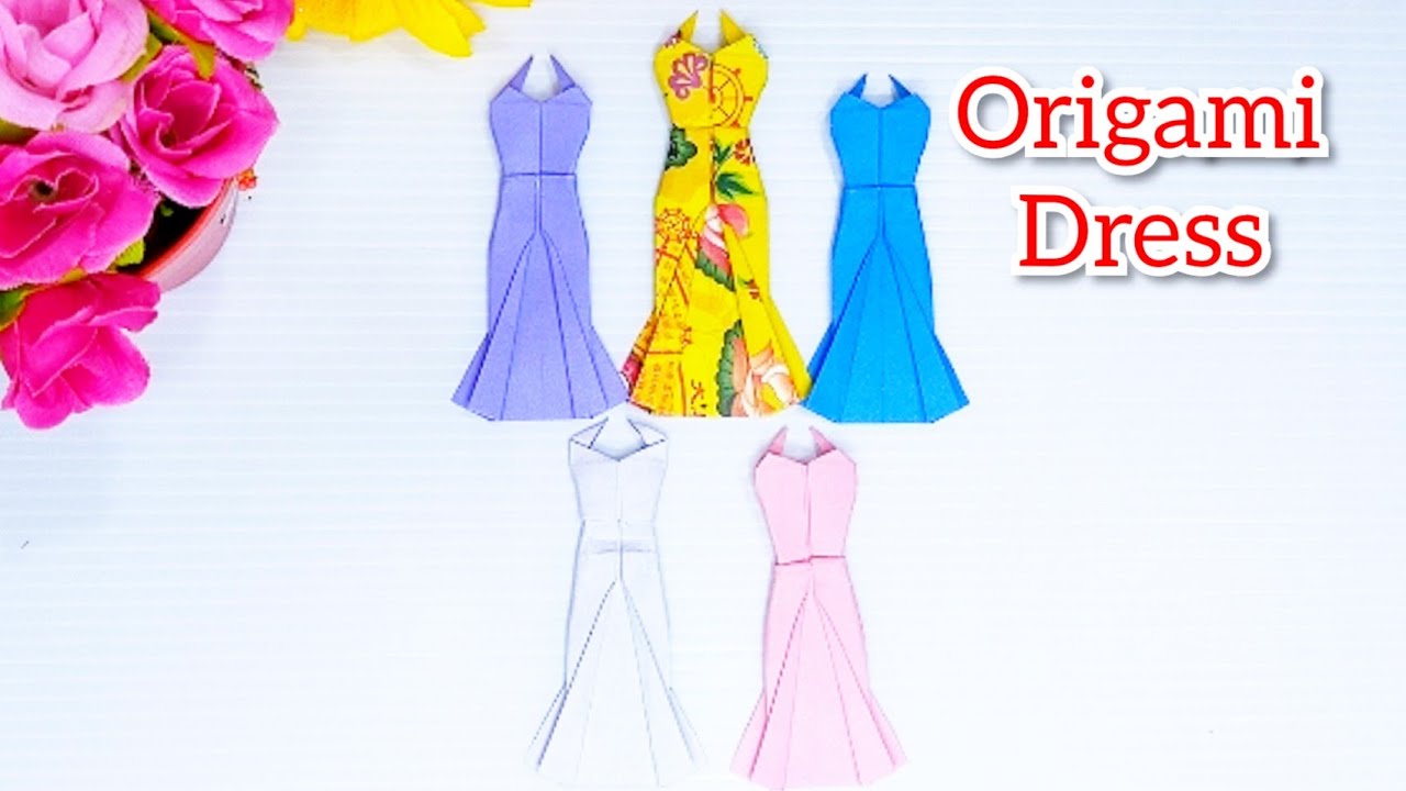 摺紙衣服,摺洋裝(有詳細解說)/origami dress/折洋装/敬神摺紙/折り紙/Origami Trang phục/종이 접기/ชุด Origami[摺紙教學#63]