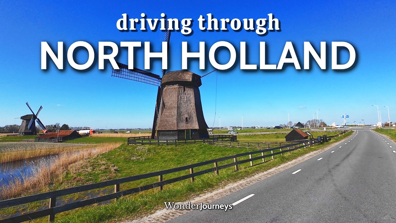 Проезжаем через Северную Голландию 🇳🇱 107 км 🌷 [4к]