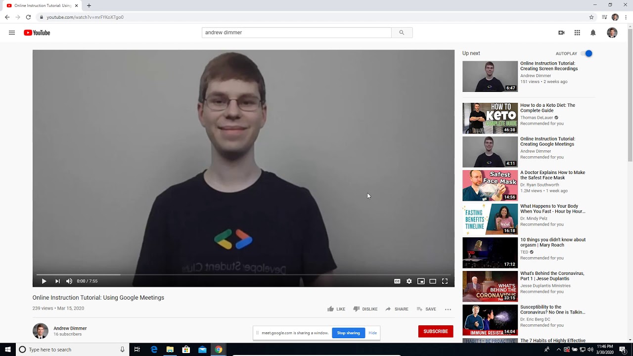 Online Instruction Tutorial: Window vs. Screen Sharing in Google Meetings