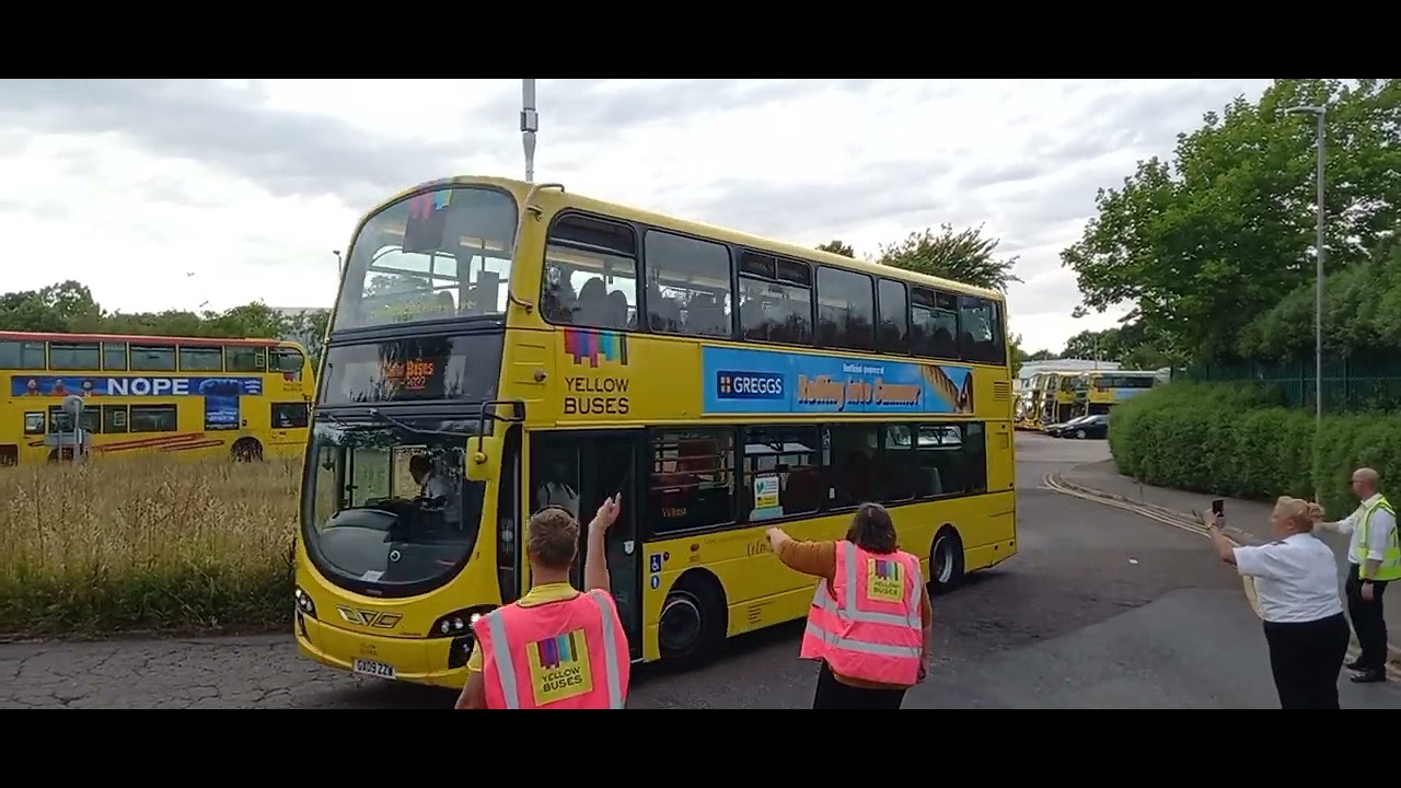 Yellow Buses, Bournemouth. Last buses returning to depot after cessation of trading.