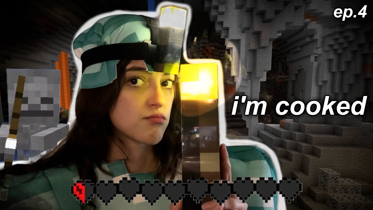 dumb girl hits the mines (and freaks out) in Minecraft HARDCORE