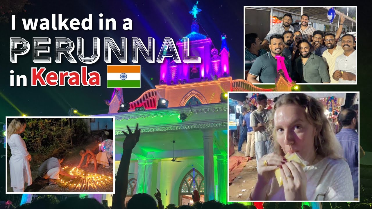 I Walked in a Perunnal!🪘🍦🎆 #foreignerinindia | Experience Kerala's Unique Church Festival ⛪️